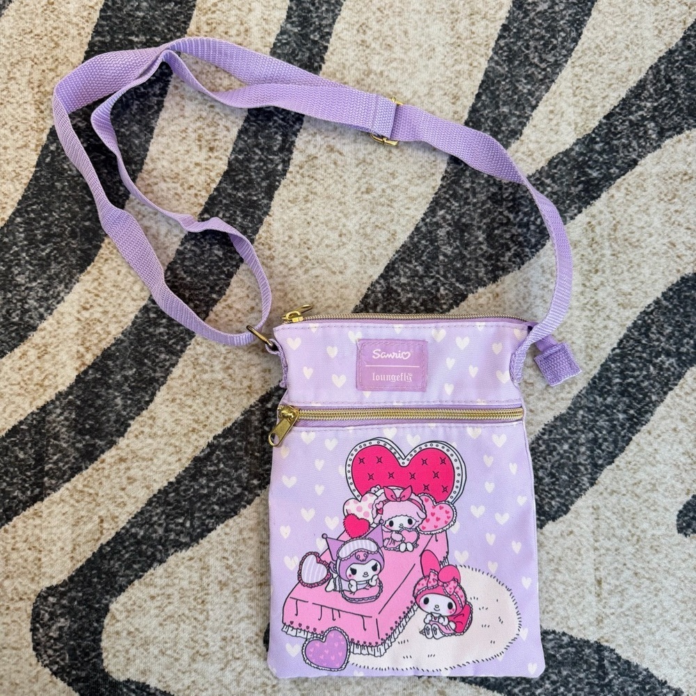 Loungefly My Melody & Kuromi Sleepover Passport Crossbody Bag NWOT